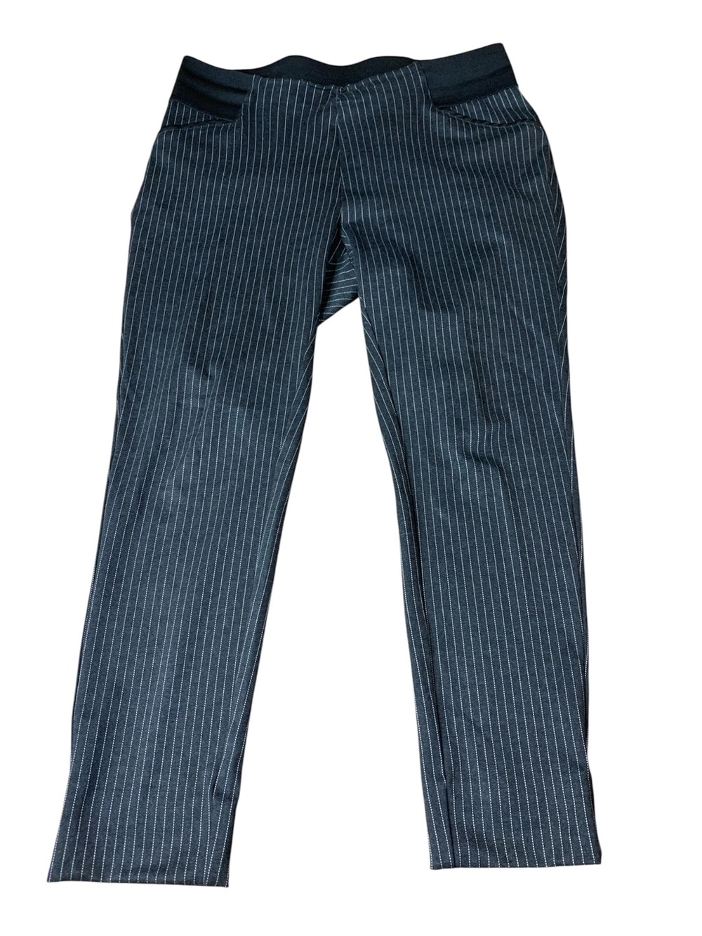 Ci Sono Women’s Striped Pants Size Large Pinstripe Elastic Waist Pull-On